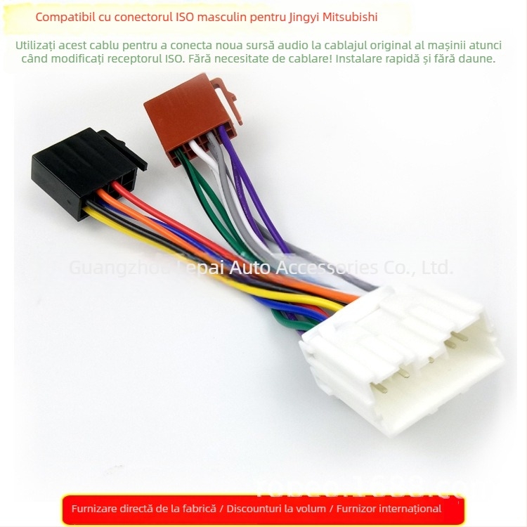 Conector ISO pentru radio auto Mitsubishi Jingyi – instalare CD