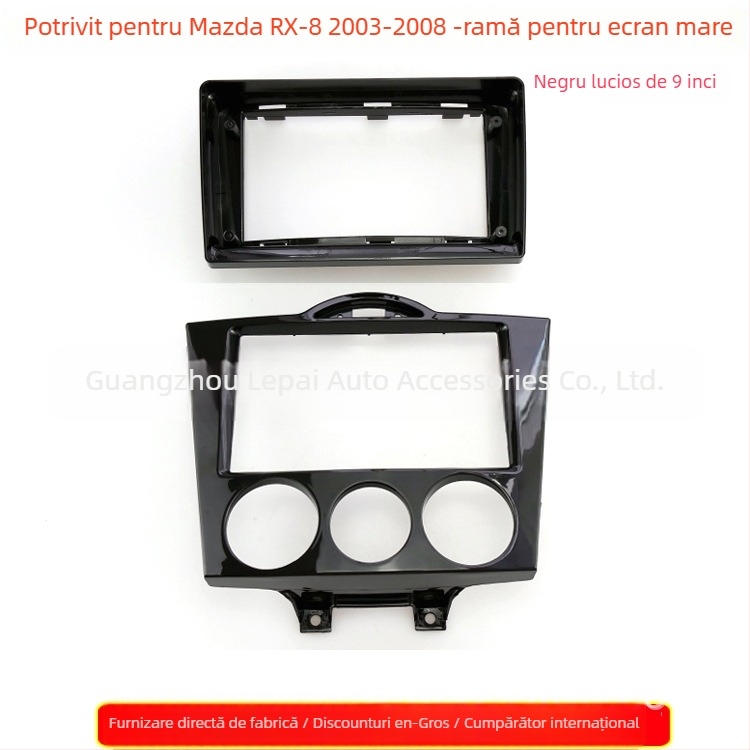 Ramă frontală din plastic pentru navigație DVD auto Mazda Rx-8 (2003-2008) – ramă audio-video modificată – 12V – 500 g