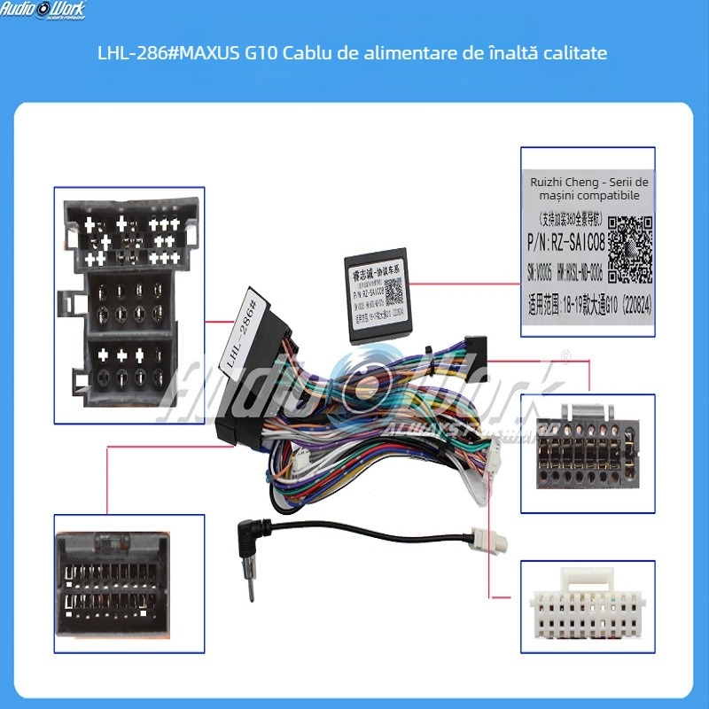 Cablu de alimentare pentru unitatea Android de navigație – 12V, plastic și metal, compatibil cu SAIC Maxus G10 2018-2019