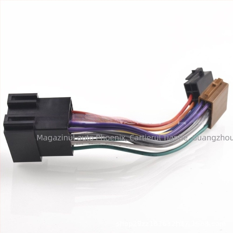 Cablu adaptor ISO audio VW: de la conector masculin la conector feminin, pentru modificări audio, material CCA, 12V, 200W, model ISO