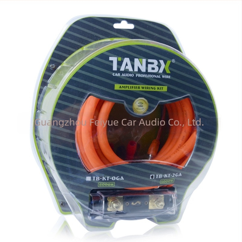 Set de cabluri pentru amplificator auto de audio, cu cabluri 2GA pentru alimentare și difuzoare, cabluri RCA pentru sunet, model Tb-kt-2ga