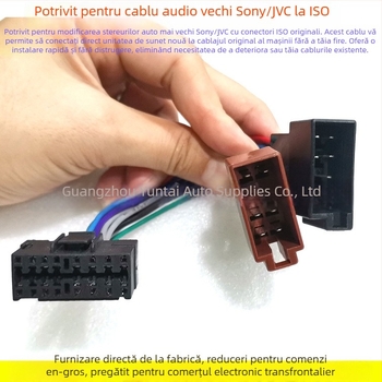 Cablu de conectare pentru sistemul audio auto JVC-01, ISO, cupru tinat, 0,06 kg, Evoresn/Yisen