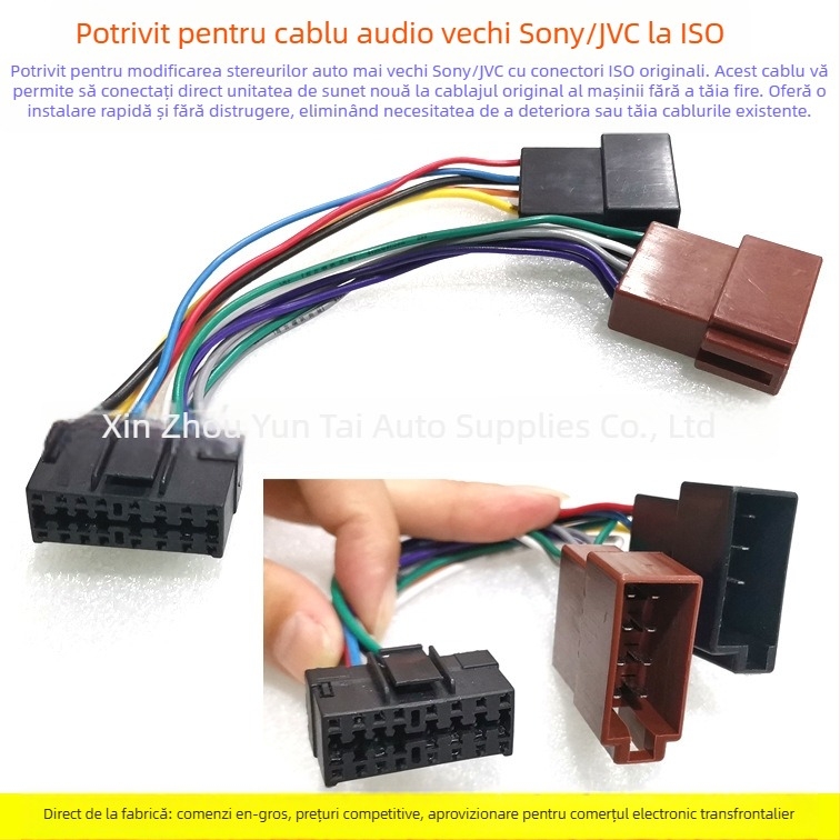 Cablu de conectare pentru sistemul audio auto JVC-01, ISO, cupru tinat, 0,06 kg, Evoresn/Yisen