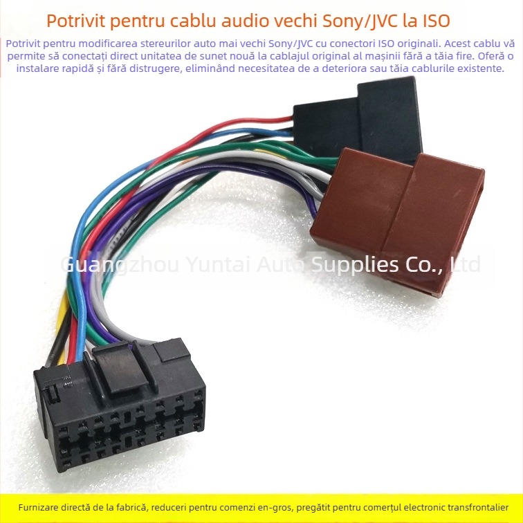 Cablu de conectare pentru sistemul audio auto JVC-01, ISO, cupru tinat, 0,06 kg, Evoresn/Yisen