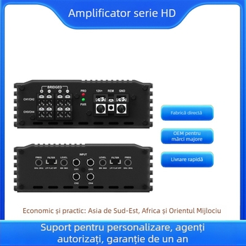 Amplificator audio pentru mașină HD-150.4D - 4x150W, 12V, Class D, Patru canale, aliaj de aluminiu