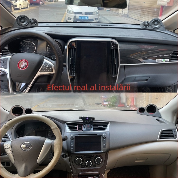 Suport difuzor auto – montură pe coloana A pentru difuzor cu trei benzi, carcasă PA66+ fibră, compatibil universal