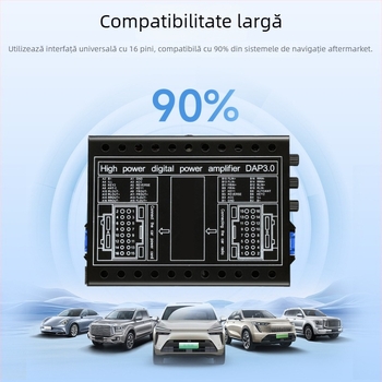 Amplificator DSP auto 4x60W, 12V, 92dB SNR pentru navigație Android universală