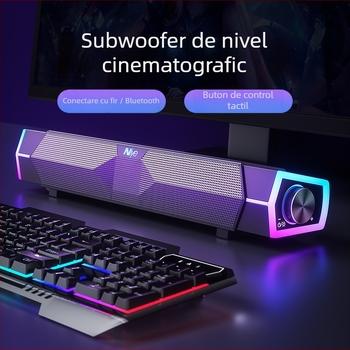 Sistem audio Bluetooth pentru desktop cu subwoofer – 2 difuzoare, 6W, Bluetooth 5.0, 100Hz–20kHz, SNR ≥60dB, IPX5