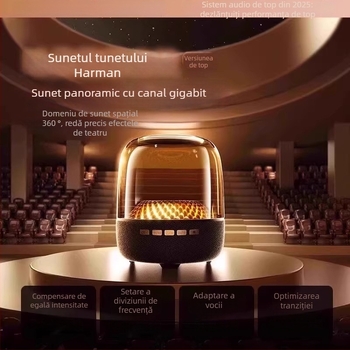 Difuzor Bluetooth, baterie încorporată 1000–1200 mAh; versiune Bluetooth 5.0; putere nominală 3W; răspuns în frecvență 60 Hz–15 kHz; SNR ≥70 dB