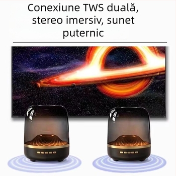 Boxă Bluetooth wireless pentru desktop și uz casnic — Bluetooth 5.0, 5W, 100 Hz–20 kHz, SNR ≥75 dB, baterie încorporată 300–500 mAh