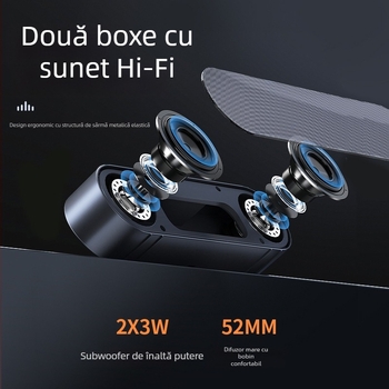 Newman Bt60Plus boxe USB pentru calculator, interval de frecvență 60–16 kHz, putere de ieșire 5×2 W, SNR 90 dB