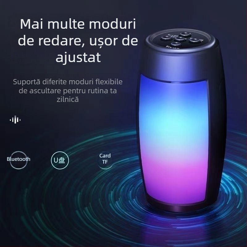 Boxă Bluetooth cu intrări USB și card microSD; IPX4 rezistent la apă; 40Hz-20kHz; SNR ≥100dB; baterie încorporată 1200-2000mAh