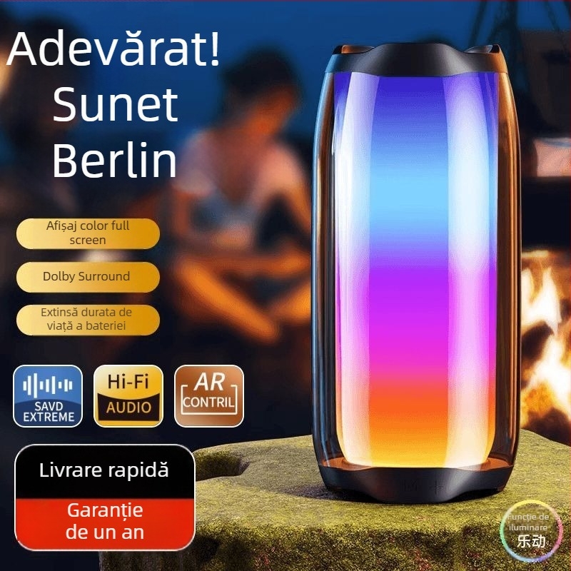 Difuzor Bluetooth cu Berlin Sound, fără fir, carcasă din sticlă, pentru interior și exterior