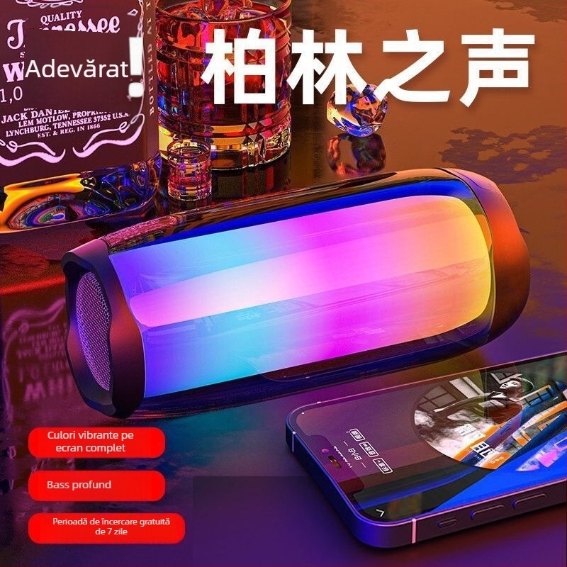 Difuzor Bluetooth cu Berlin Sound, fără fir, carcasă din sticlă, pentru interior și exterior