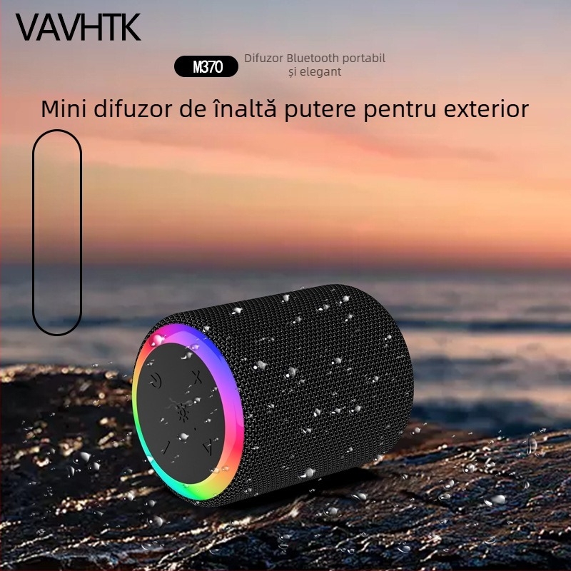 Boxă Bluetooth mică cu iluminare RGB, rezistență la apă IPX6, 5W putere, baterie încorporată 1200–2000mAh, Bluetooth 5.0