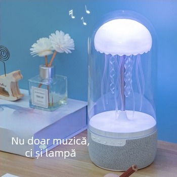 Difuzor Bluetooth cu lampă de birou încorporată și bază decorativă inspirată de meduză - Bluetooth 5.0, 5W, baterie litiu încorporată, SNR ≥85dB