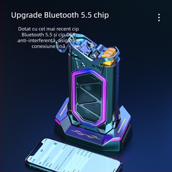 Difuzor Bluetooth desktop pentru karaoke cu baterie încorporată – Bluetooth 5.3; putere totală 20W; bandă de 100 Hz-20 kHz; SNR ≥70 dB; baterie încorporată 300–500 mAh