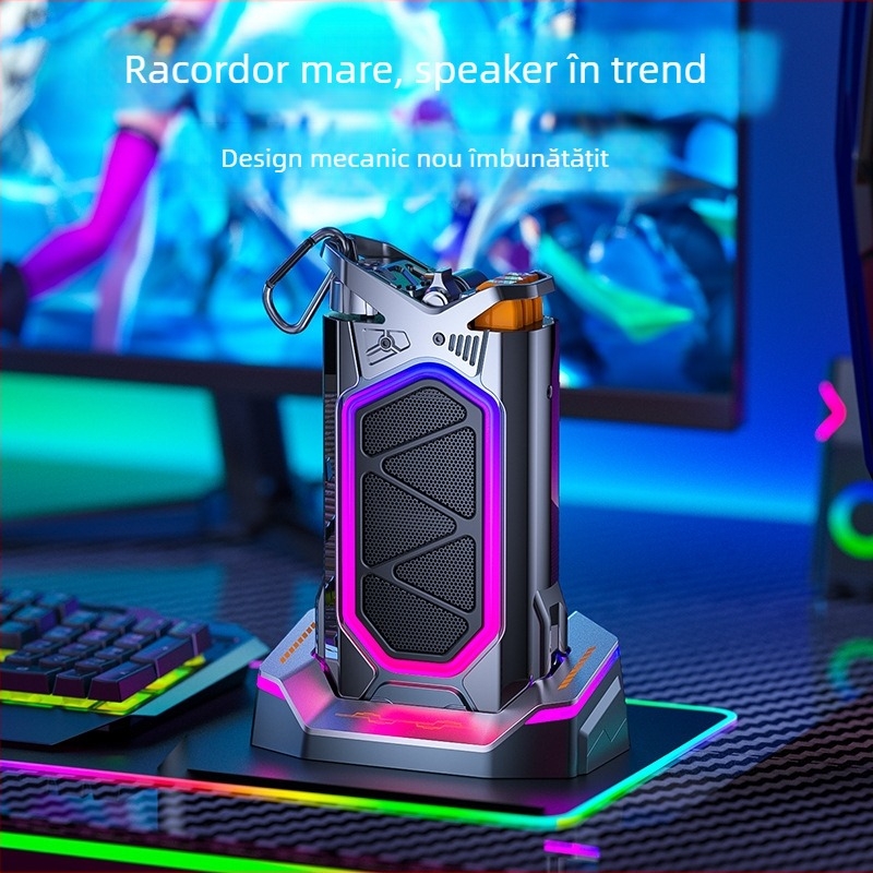 Difuzor Bluetooth desktop pentru karaoke cu baterie încorporată – Bluetooth 5.3; putere totală 20W; bandă de 100 Hz-20 kHz; SNR ≥70 dB; baterie încorporată 300–500 mAh