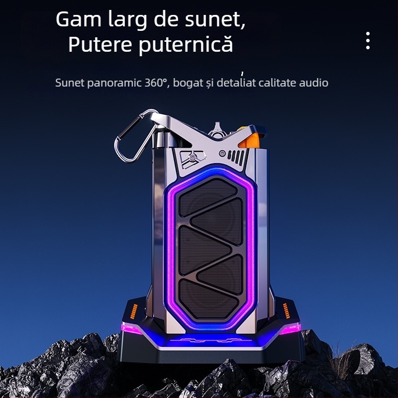 Difuzor Bluetooth desktop pentru karaoke cu baterie încorporată – Bluetooth 5.3; putere totală 20W; bandă de 100 Hz-20 kHz; SNR ≥70 dB; baterie încorporată 300–500 mAh