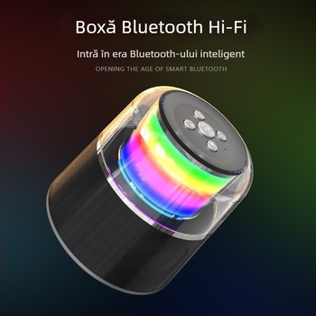 Boxă Bluetooth cu iluminare RGB, 5W, Bluetooth 5.0, 60Hz-15kHz, redare 8 ore, interfață USB