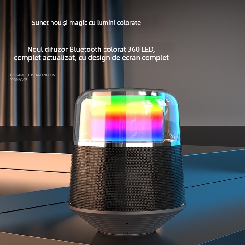 Boxă Bluetooth cu iluminare RGB, 5W, Bluetooth 5.0, 60Hz-15kHz, redare 8 ore, interfață USB
