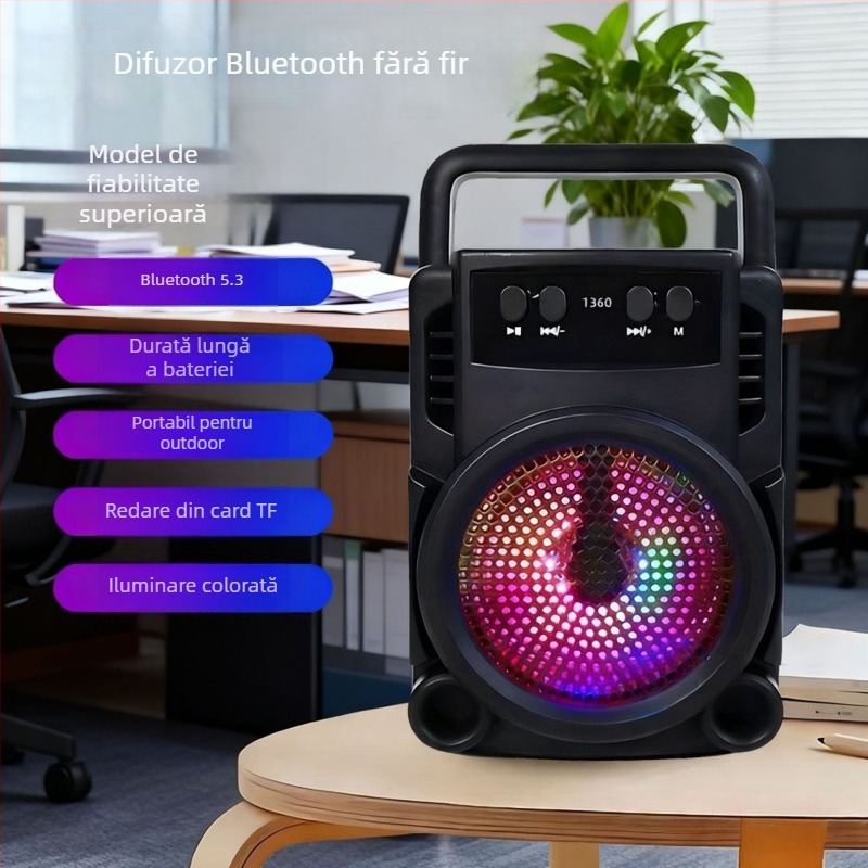 Boxă Bluetooth portabil (Bluetooth 5.3, 3 W putere, baterie încorporată 300–500 mAh, răspuns în frecvențe 100 Hz–20 kHz, rază de acțiune 10 m)