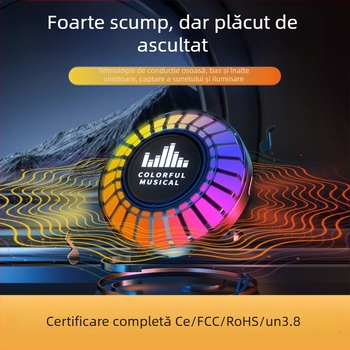 Difuzor Bluetooth cu conducție osoasă | Versiune Bluetooth 5.0 | Răspuns în frecvență 60 Hz–15 kHz | SNR ≥75 dB | Baterie încorporată 300–500 mAh | Putere nominală 5.4 W