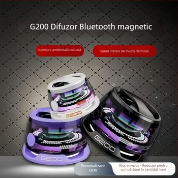 Boxă Bluetooth cu suport magnetic tip stativ și subwoofer portabil (Bluetooth 5.0, IPX6 rezistent la apă, interval de frecvențe 30 Hz–15 kHz, putere de ieșire 5 W, baterie încorporată 300–500 mAh)