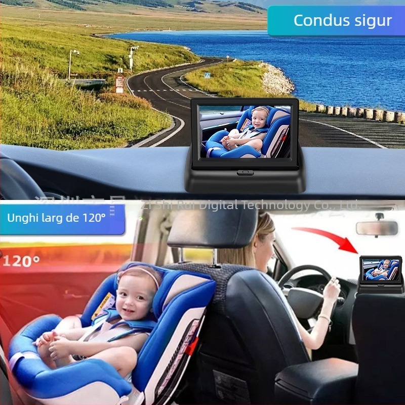 Monitor LCD pentru mașină, model 40301, rezoluție 480x272, intrare CVBS