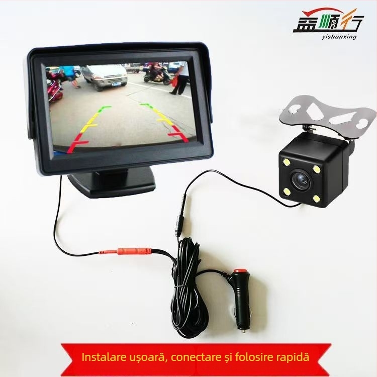 Monitor LCD auto SH2025 cu intrare AV, rezoluție 896x685, greutate 500 g, compatibil cu camera de mers înapoi