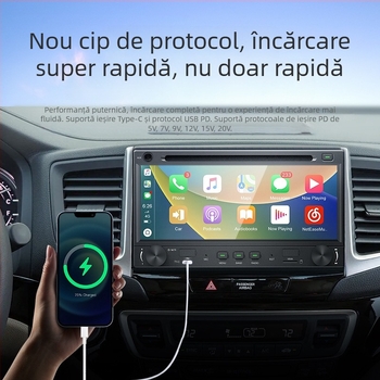 Unitate principală Linux pentru mașină, 6,86 inch, CarPlay wireless, încărcare rapidă, navigație și DVD player, compatibilă cu 7862