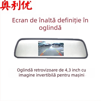 Display LCD pentru mașină Oliyo – monitor oglindă retrovizoare, intrare AV, rezoluție 480p