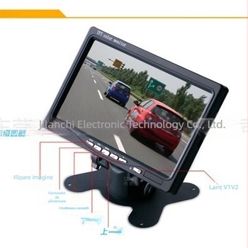 Monitor LCD auto L0728A — Imagine inversă AHD, tensiune 12-30V, TFT LCD, 1024×600 RGB, intrare video