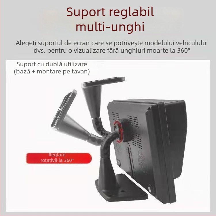 Suport din două părți pentru camera de bord a camionului, cu montaj al afișajului în bord