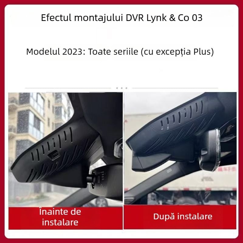 Camera ascunsă de bord pentru Lynk & Co 03 - 2160P, unghi de 170°, 8MP, înregistrare ciclică, monitorizare parcare