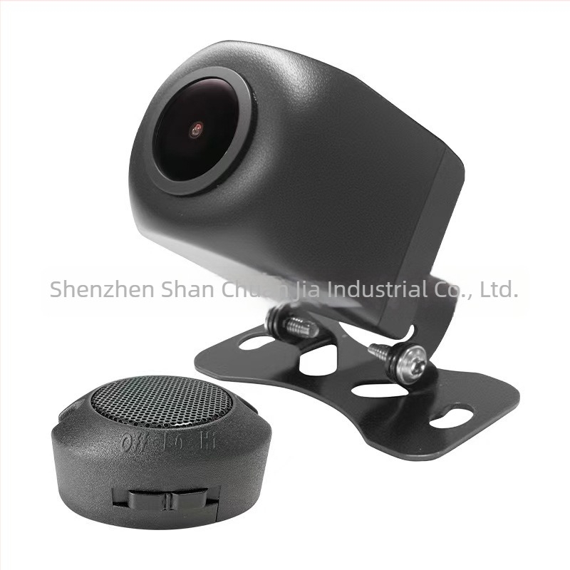 Cameră AI pentru mers înapoi cu avertizare vocală și radar – Cameră auto două în unu, 1280x720 AHD, 12V, unghi reglabil 170°, Compatibilitate universală