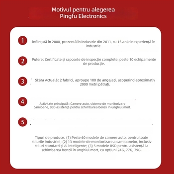 Sistem de monitorizare a unghiului mort cu asistență la schimbarea benzii și radar cu unde milimetrice (detecție la 10 m, afișaj în oglinda retrovizoare, alimentare 12V, alertă luminoasă și sonoră, -30°C până la 80°C)