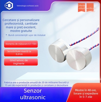 Senzor ultrasonic Car eye – aplicații: produse industriale, mașini inteligente, case inteligente, radar de parcare pentru mașină; sensibilitate ≥200 μs; unghi 60±10°; timp de răspuns ≤1.2 ms