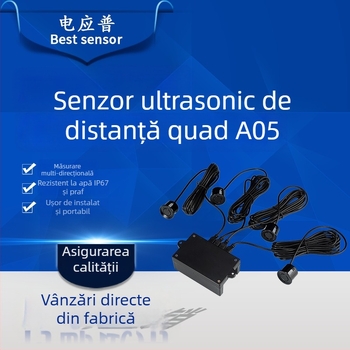 Senzor ultrasonor de măsurare a distanței, design cu patru module, detecție multi-direcțională a obstacolelor și radar de parcare pentru mașini-robot, dimensiuni 88x50x32 mm