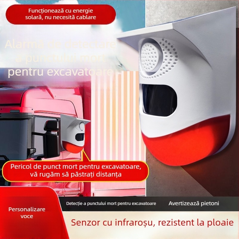 CT80: Alarmă pentru zona moartă dreaptă și radar de mers înapoi, instalare fără fir, indicii vocale pentru raza de rotație a excavatorului