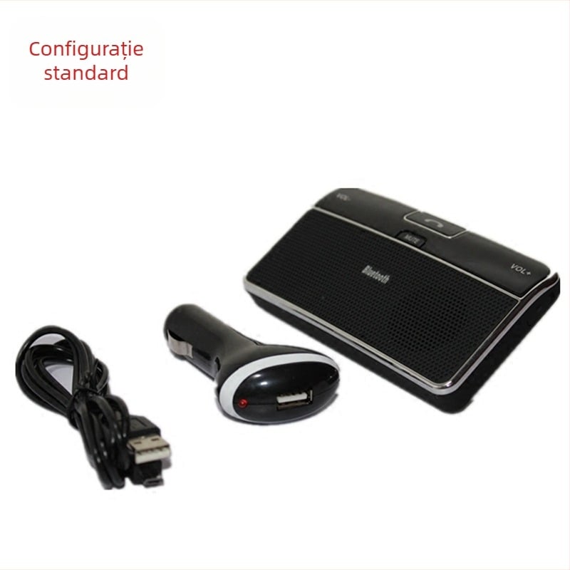 LD168 Bluetooth hands-free pentru mașină, montaj pe parasolar auto, wireless, intrare 3.7V, compatibil cu toate telefoanele