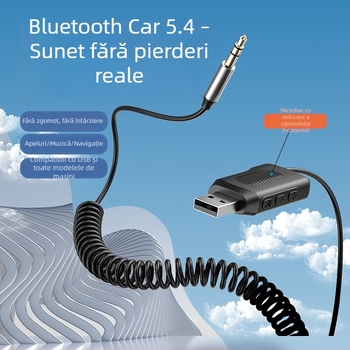 Receptor Bluetooth auto hands-free cu suport USB, alimentare 5V, cablu 1.2 m, răspuns în frecvență 20 Hz-20 kHz, zgomot >90 dB