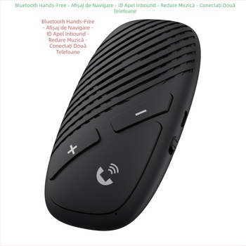 Adaptor Bluetooth Handsfree pentru mașină, montaj pe parasolar, comutare limbă, receptor 1–2, universal, intrare 5V