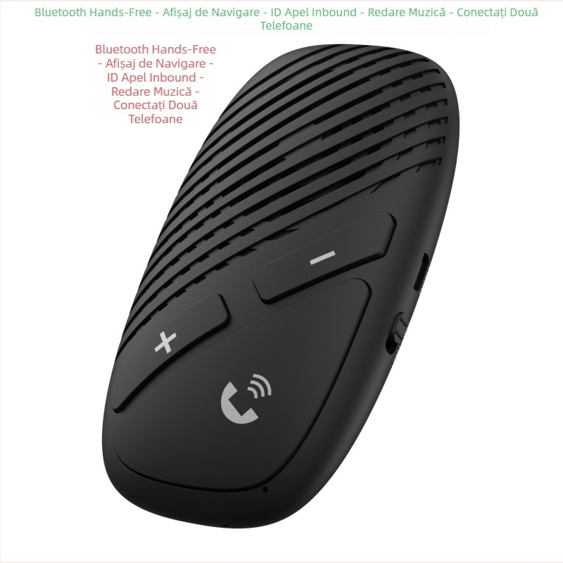 Adaptor Bluetooth Handsfree pentru mașină, montaj pe parasolar, comutare limbă, receptor 1–2, universal, intrare 5V