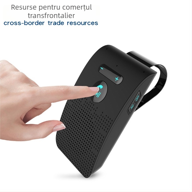 Bluetooth hands-free pentru mașină, montat pe parasolar (intrare 5V, ieșire difuzor, suport Siri, redare vocală a apelurilor)