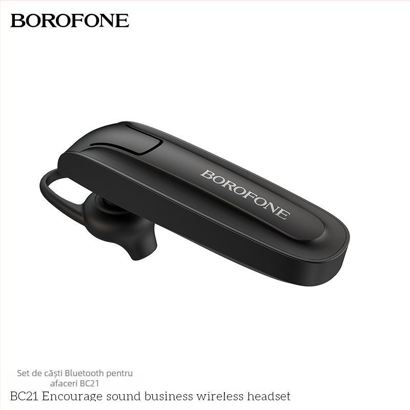 BOROFONE BC21 headset Bluetooth monaural pentru mașină, pentru convorbiri de afaceri, cu agățare pentru ureche, rază de 10 m, Bluetooth 4.1, autonomie 4–8 ore, redare muzică, latență scăzută pentru esports
