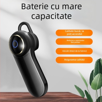 Headset Bluetooth wireless cu clips pentru ureche, mono, Bluetooth 5.0, rază de 10 m, autonomie peste 8 ore