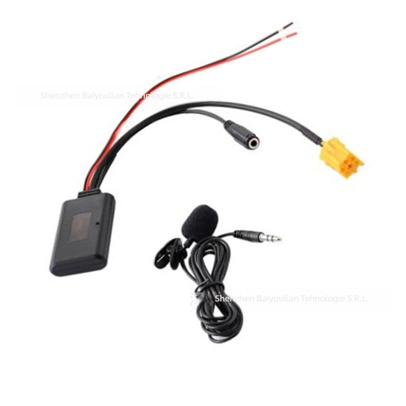 Microfon Bluetooth pentru mașină cu AUX, Xinkaibo, 12V, lungime cablu 23, pentru radioul Fiat 6-pin, Bluetooth 5.0