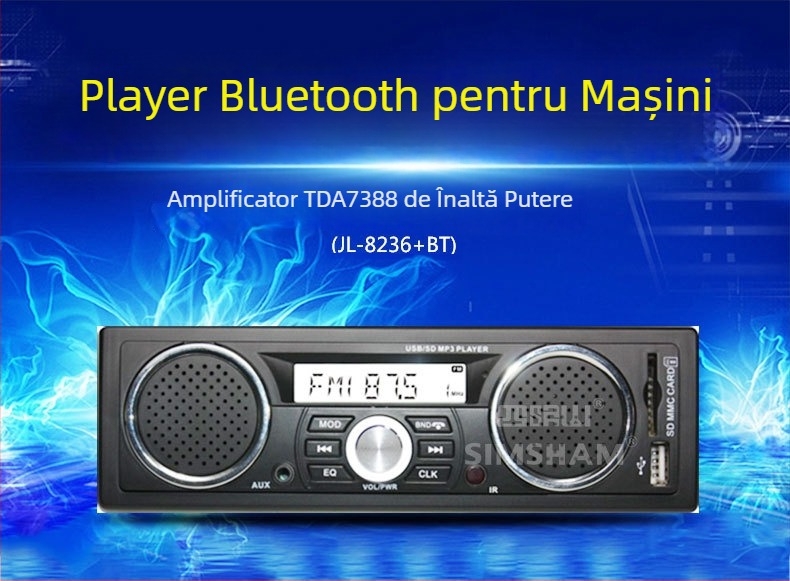 MP3 player Bluetooth pentru mașină cu FM, Siming Mountain JL-8236, 12V, 1.8kg