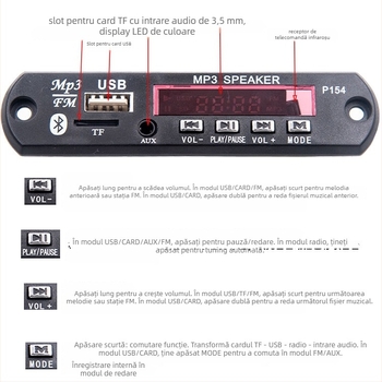 Modul MP3 amplificator Gold-P154, brand COLD, pentru montaj în mașină